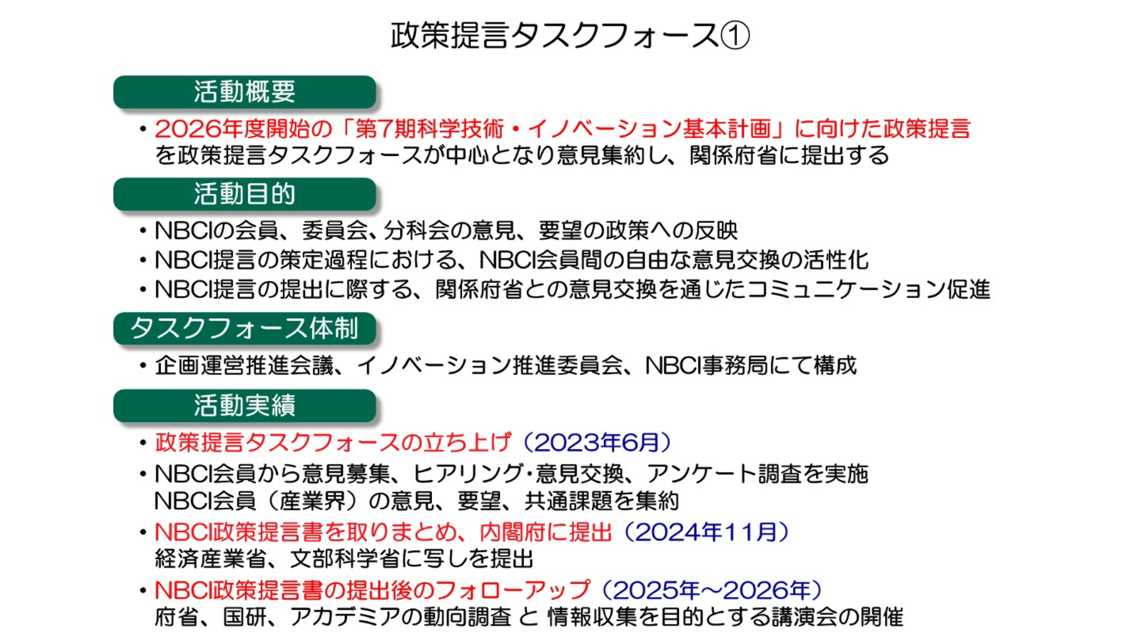 政策提言タスクフォース①